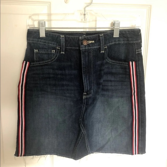 NWOT Hollister Jean Skirt Stripe Down Side - Picture 2 of 5